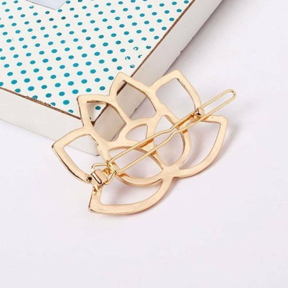 NWOT Gold Lotus Hair Pin - Picture 8 of 12